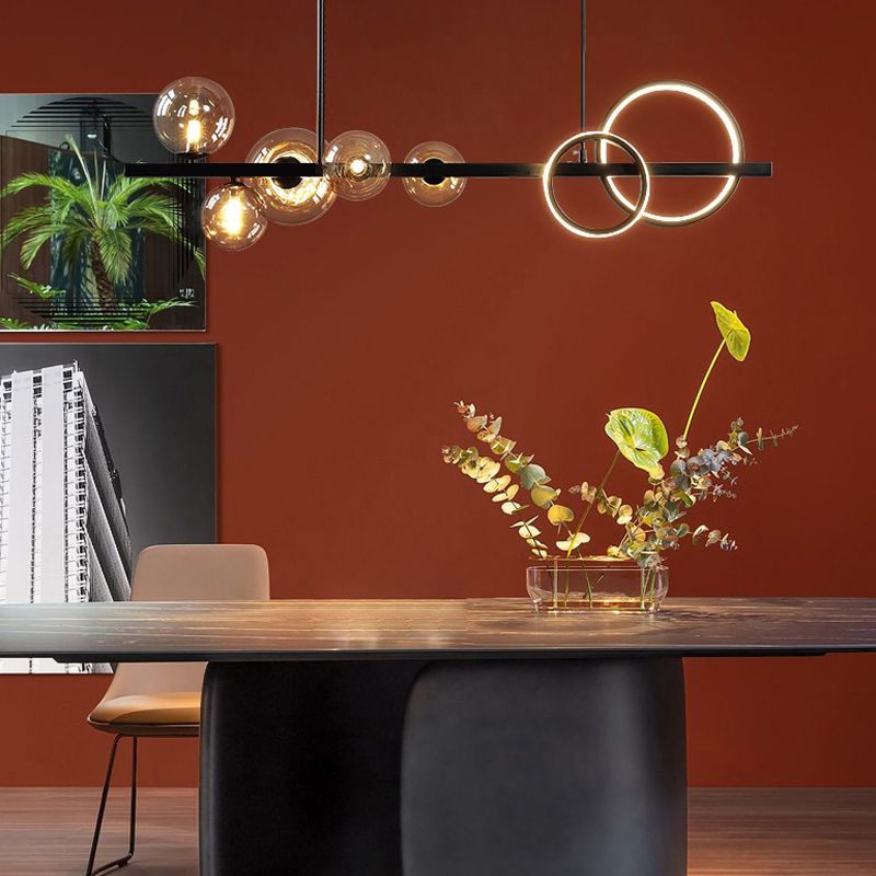 Lámpara de araña de comedor nórdico comedor moderno tono de vidrio lámpara colgante