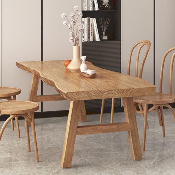 Rectangle Wood Color Dining Table Solid Wood Table Modern Style with 4 Legs