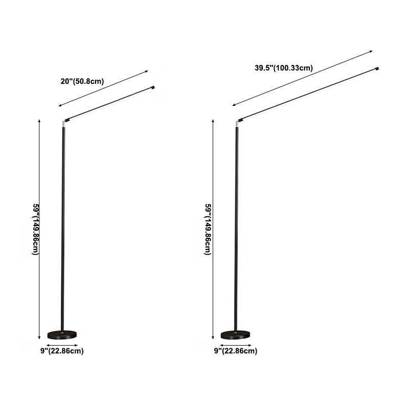 Modern Strip Shape Floor Light LED Floor Standing Light with Acrylic Shade for Bedroom