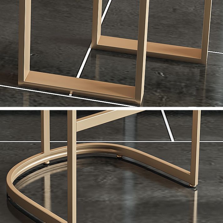 Modern Rectangle Counter Height Set 1/5 Pcs Marble Top Bar Table and Upholstered Stools