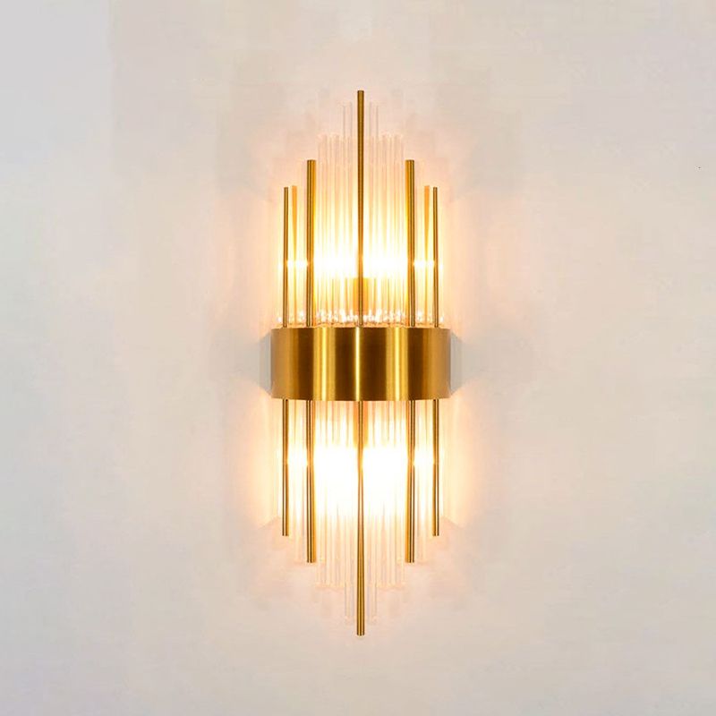 2 lichten Crystal Flush Mount Wall Sconce in zwart/gouden postmodern sconce licht