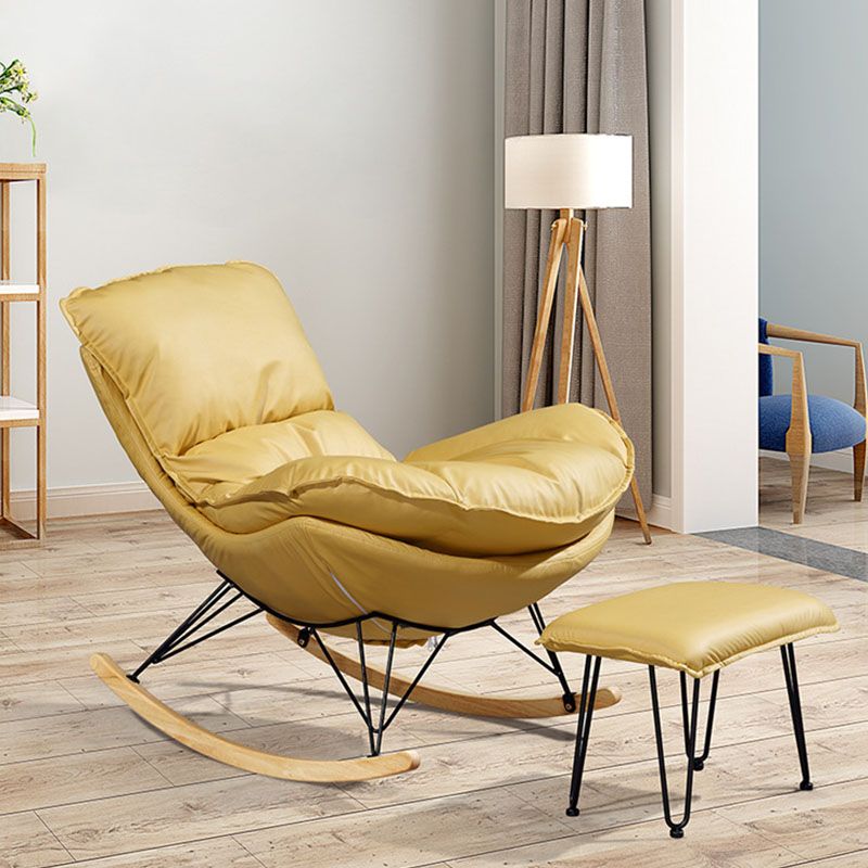 Modern Lazy Sofa Chair Iron Base Rocking Chair in Living Room