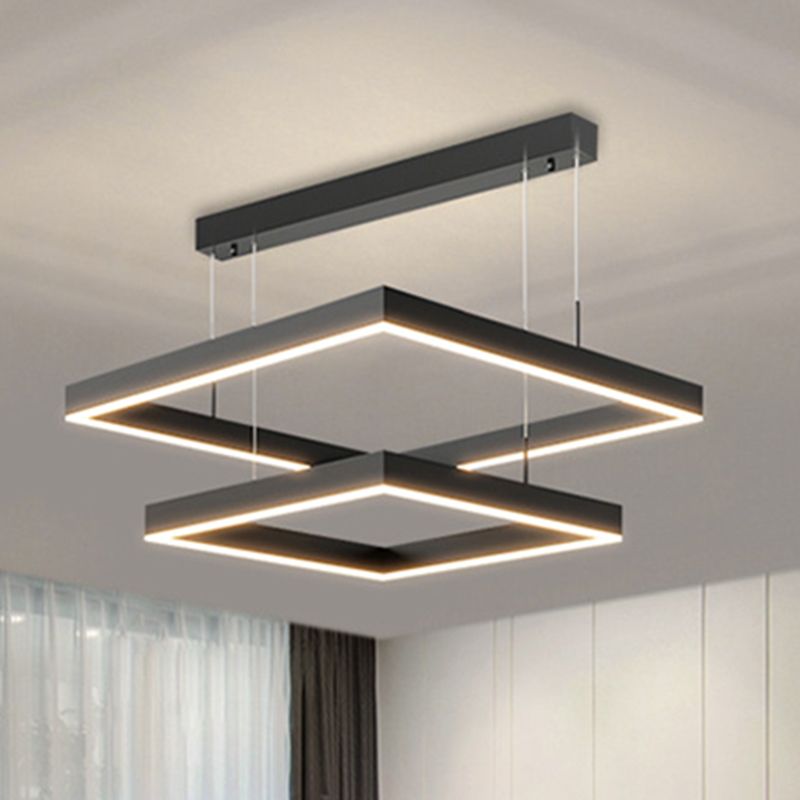 Funzione illuminazione a sospensione al quadrato in metallo Lucialettale a LED a LED MODERNO