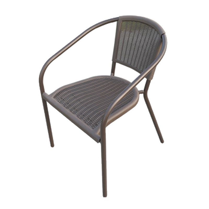 Industrial Metal Dining Armchair Stacking Patio Dining Chair