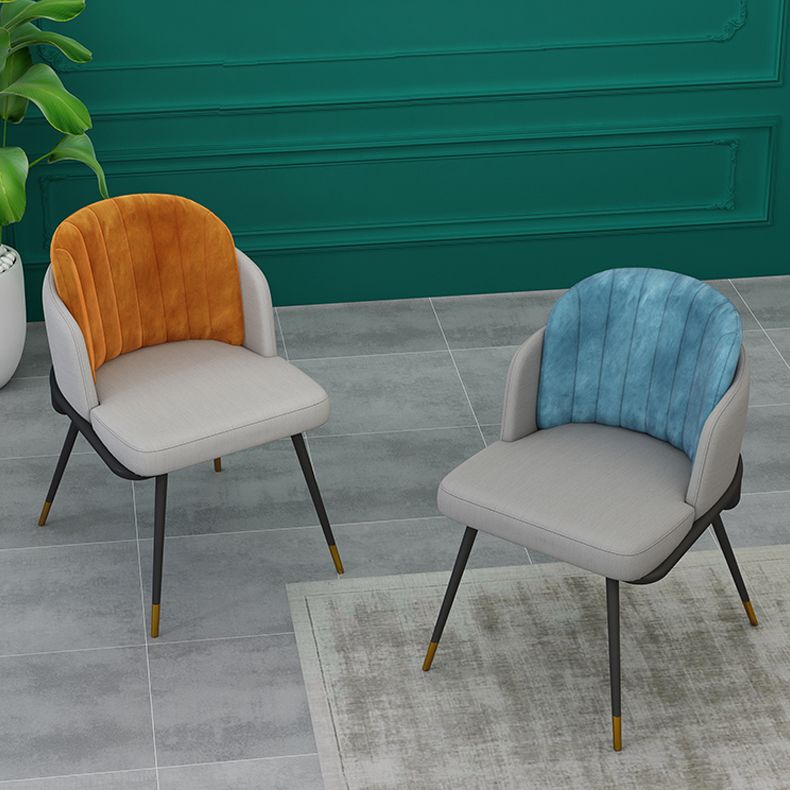 Scandinavian Armless Solid Back Chair for Home Upholstered Side Chair