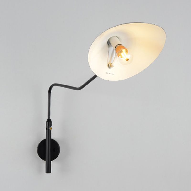 Industrial Style Wall Sconce Iron 1 Light Sconces in Black for Bedroom