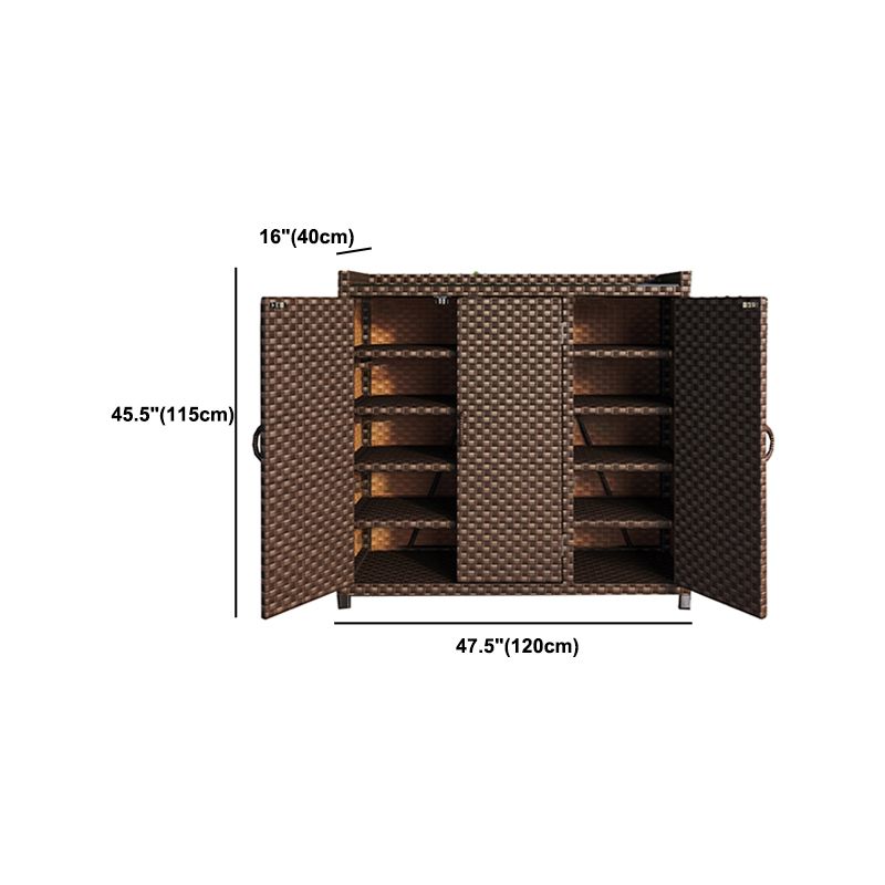 Modern Storage Cabinet Wicker&Rattan Side Cabinet With Doors