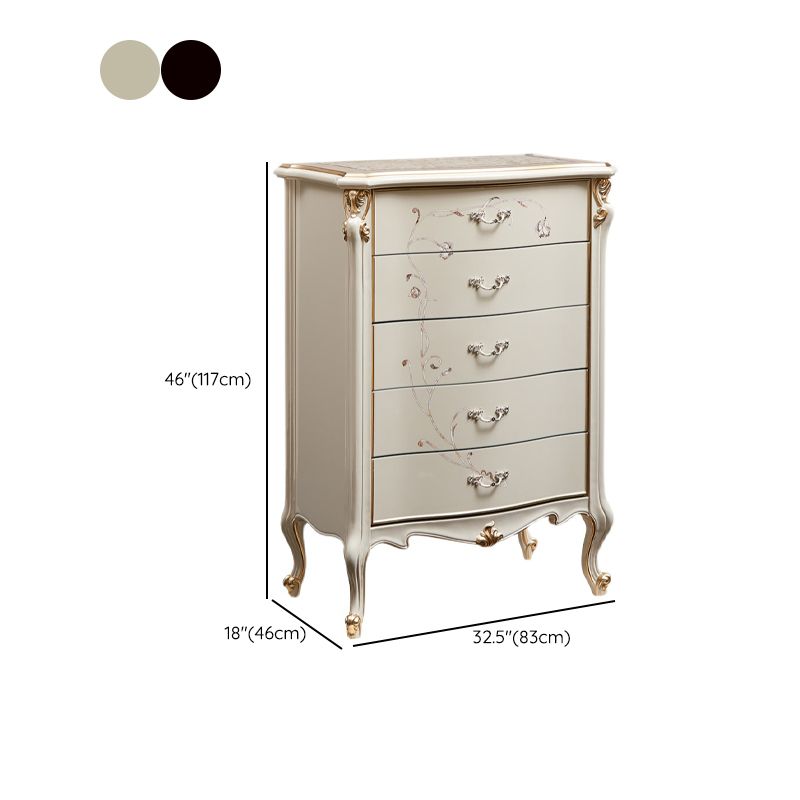Classic Glam Dresser Wooden Storage Chest Dresser with 5 Drawers