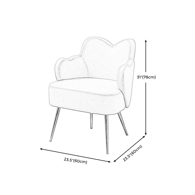 Velvet/Faux Leather Chair 23.6" L x 23.6"W x 30.7"H Arms Included Chair