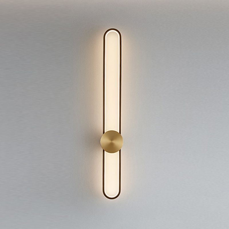 Metal Linear Shape Wall Light Modern Style 1-Light Wall Mount Light Fixture