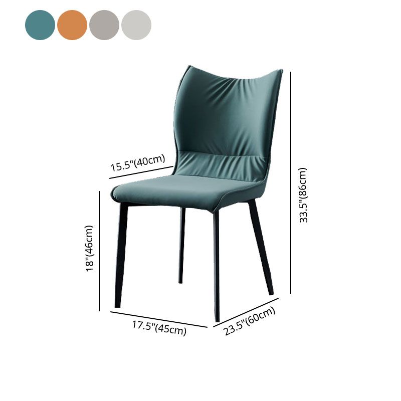 Chaises de salle à manger contemporaines en cuir PU, chaises latérales à dossier solide sans accoudoirs pour usage domestique