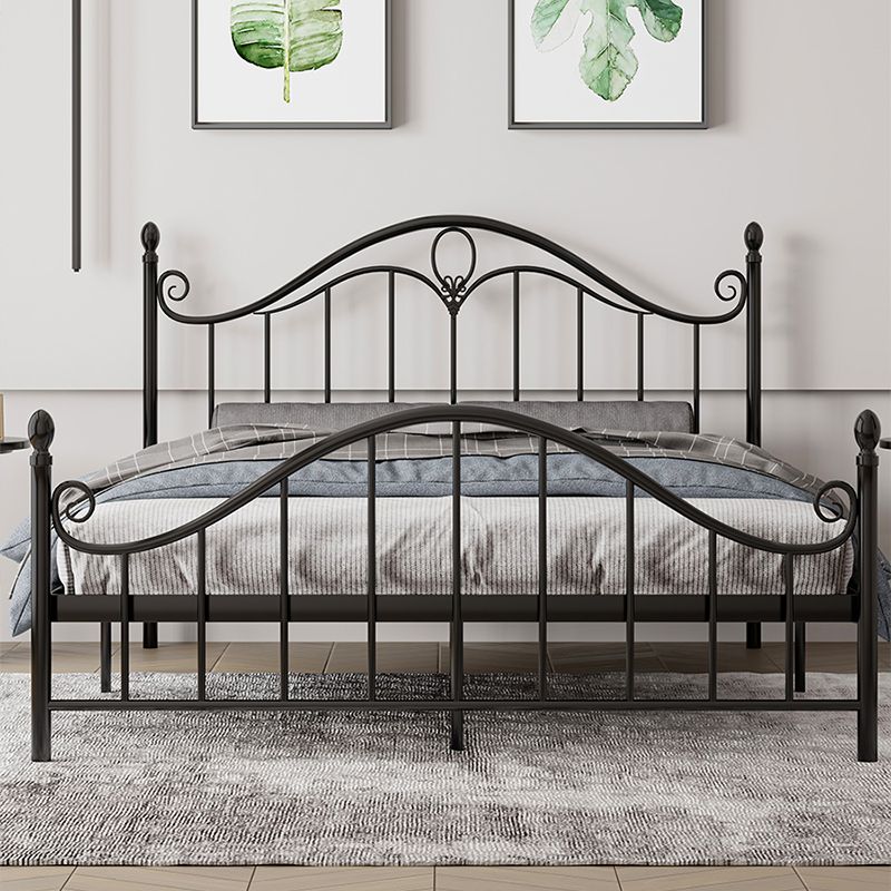 Industrial Metal Arched Standard Bed, Open-Frame Headboard Bed