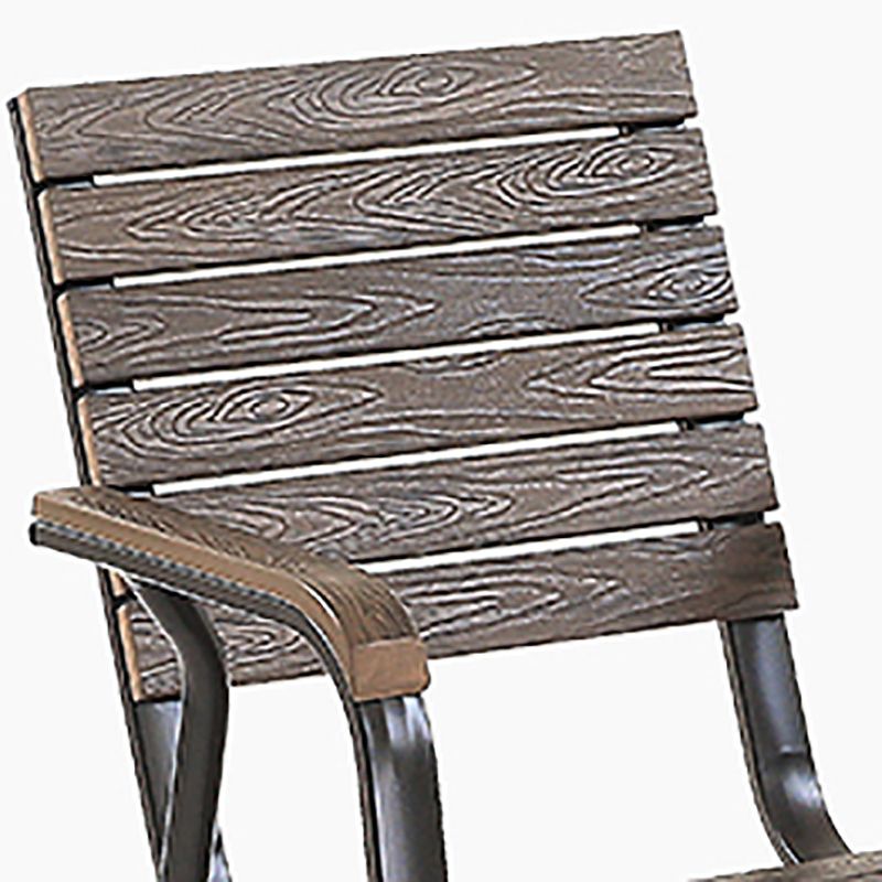 Tropical Set of 2 Dining Armchair Stacking Outdoor Chair with Arms