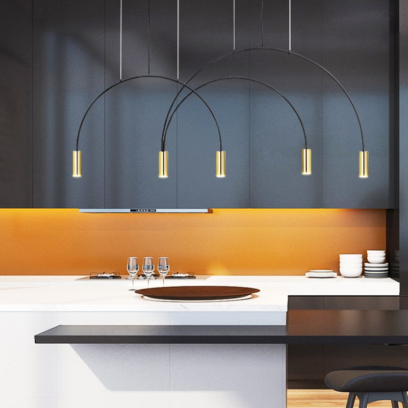 Modern Style Island Light Cylindrical Shade Chandelier Light for Dining Room