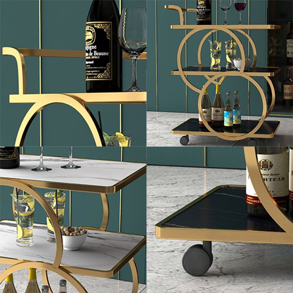 31.5"H Rolling Modern Prep Table Metal Rectangular Prep Table for Dining Room