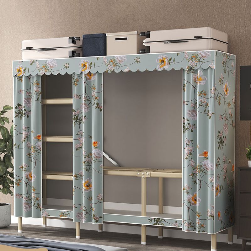 Modern Wardrobe Armoire with Legs Steel Wardrobe Cabinet with Shelves