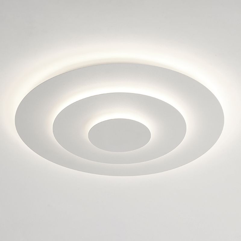 Lacquered Metal LED Flush Mount in Modern Concise Style Acrylic Geometric Ceiling Light in White