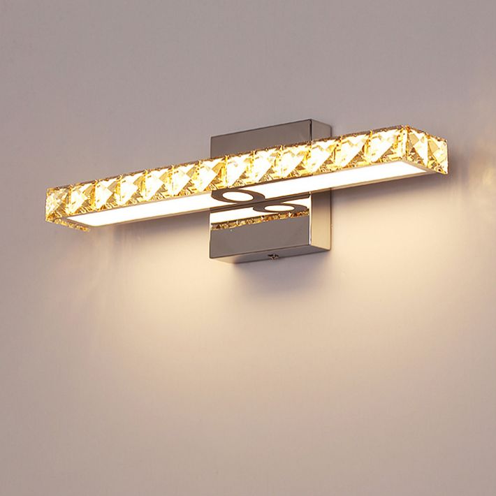 Rectangular LED Vanity Lamp Modern Minimalist Style Crystal Single Vanity Light
