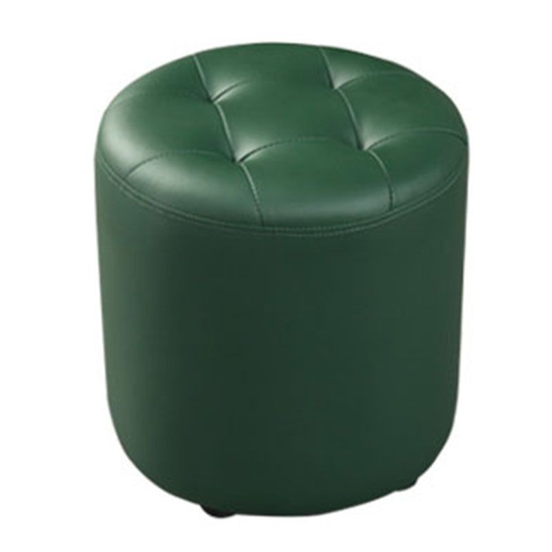 Modern Orange Pouf Water Resistant Round Pouf for Living Room