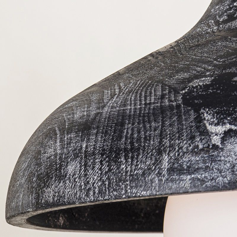 Luce sospesa in legno cono 1 lampadina lampadina con tonalità in vetro globo per sala da pranzo