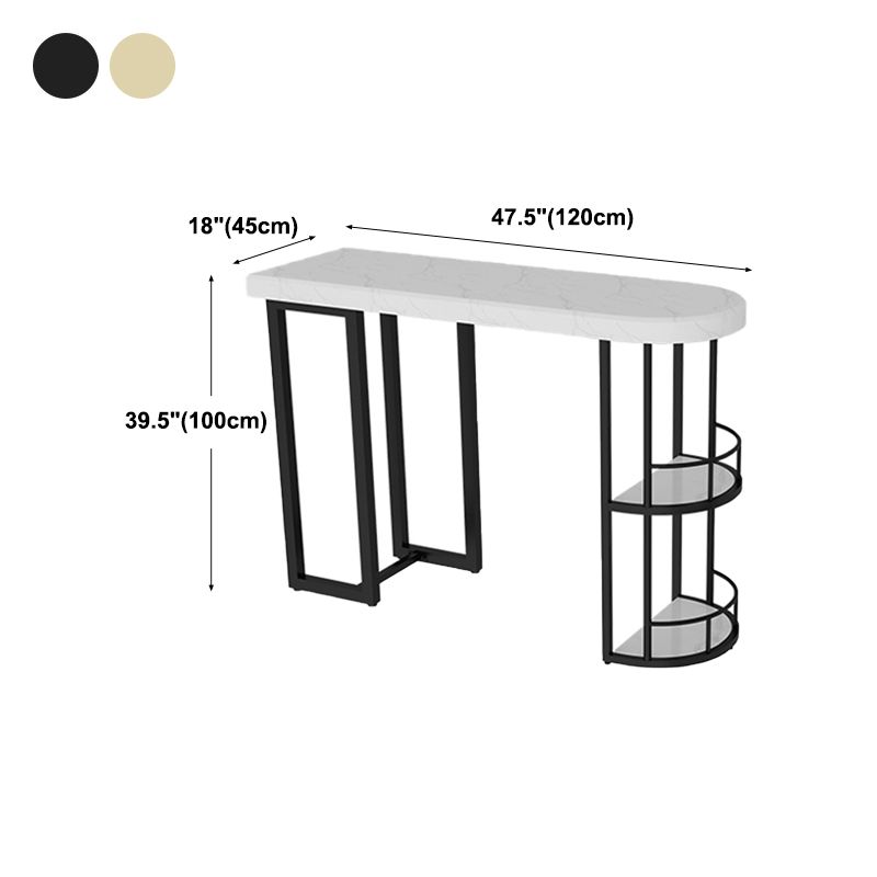Marble Stone Indoor White Bistro Bar Table Storage Fixed Table Modern Counter Wine Table