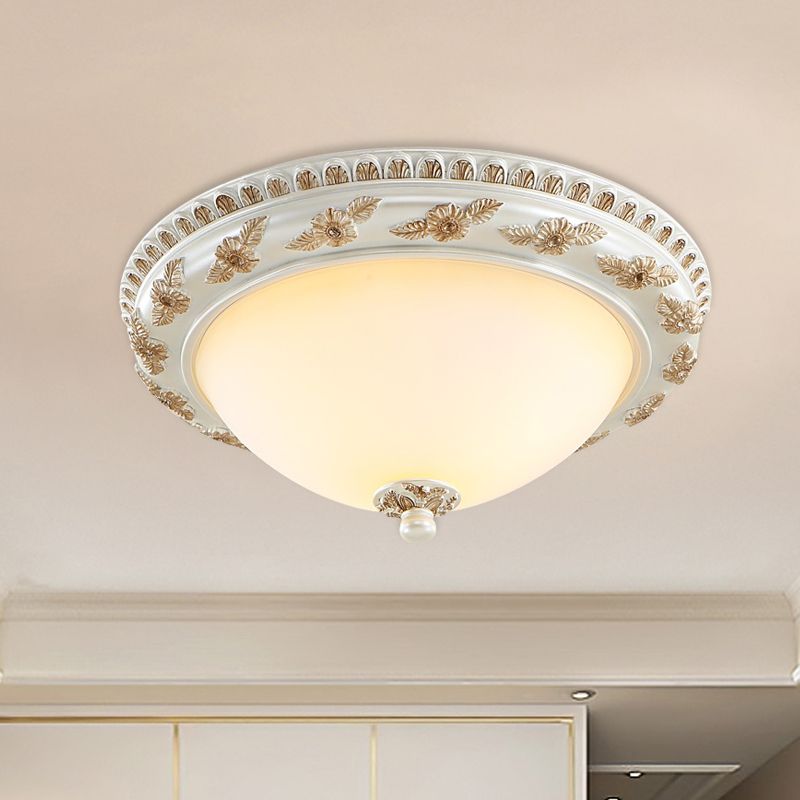 2/3 lampen halve bol inbouwlamp klassiek beige opaline glazen plafondmontagelamp voor keuken, 14"/16"/19,5" W