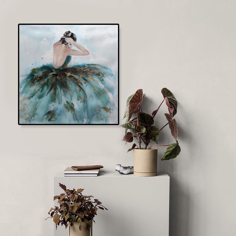 Glam Canvas Print Zachte kleur Dressing Girl Wall Art Decor, meerdere maten beschikbaar