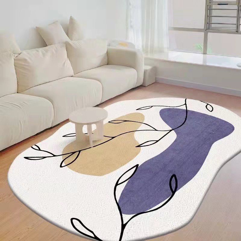 Tapis décontracté orange en Polyester, bloc de couleur, résistant aux taches, pour la décoration de la maison