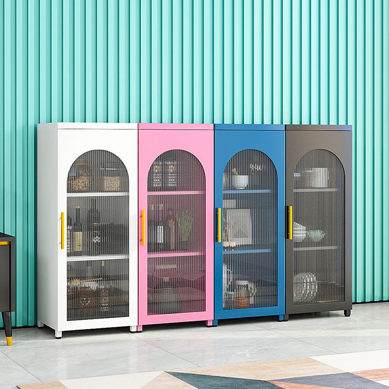 Metal Bookshelf Scandinavian Style Bookcase for Home and Office with Door