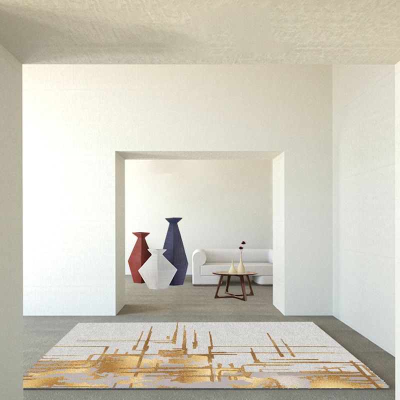 Stylis Modern Area Rug Polyester Abstract Pattern Area Carpet Stain Resiatant Rug for Home Decor
