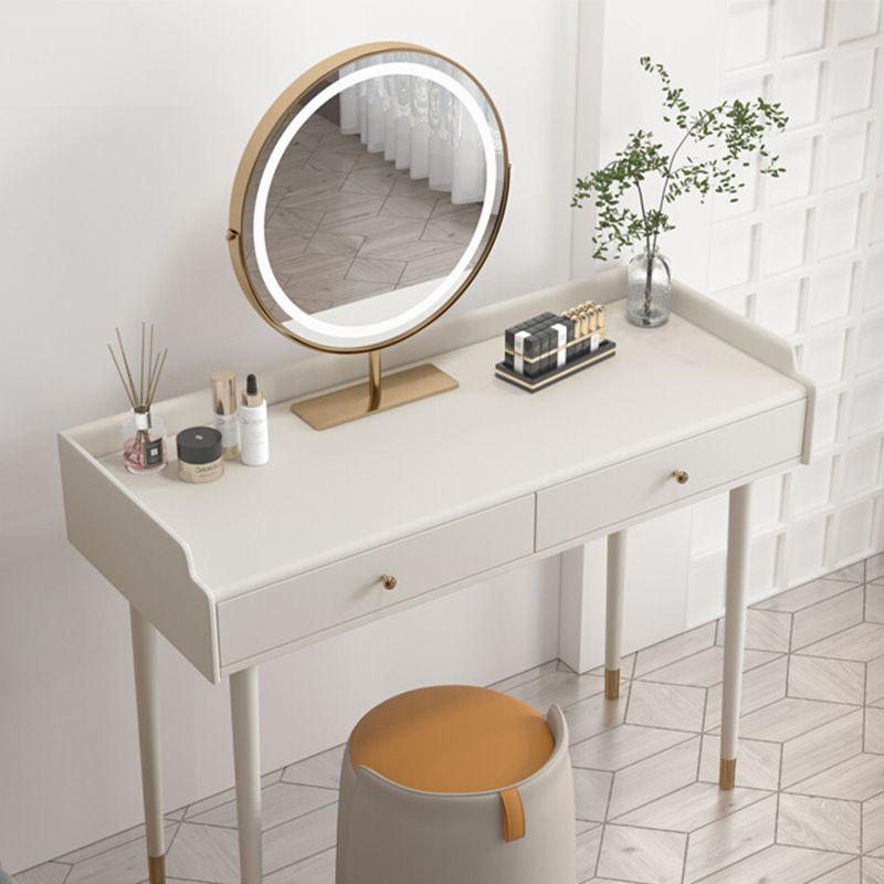 Bedroom Contemporary Storage Box 2-Drawer Cream Vanity Dressing Table