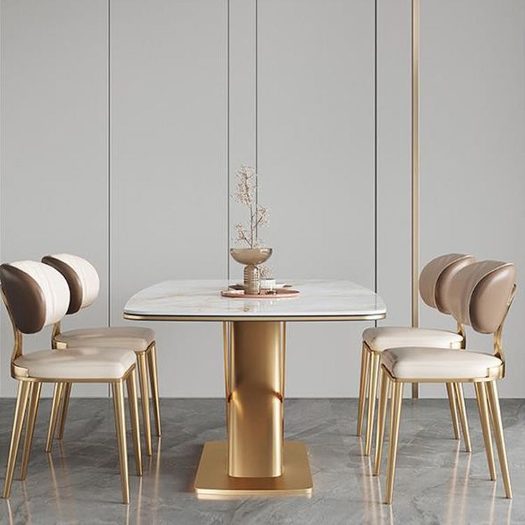 Luxurious Sintered Stone Top Dining Set Rectangle 1/2/5/7 Pieces Dining Room Table Set