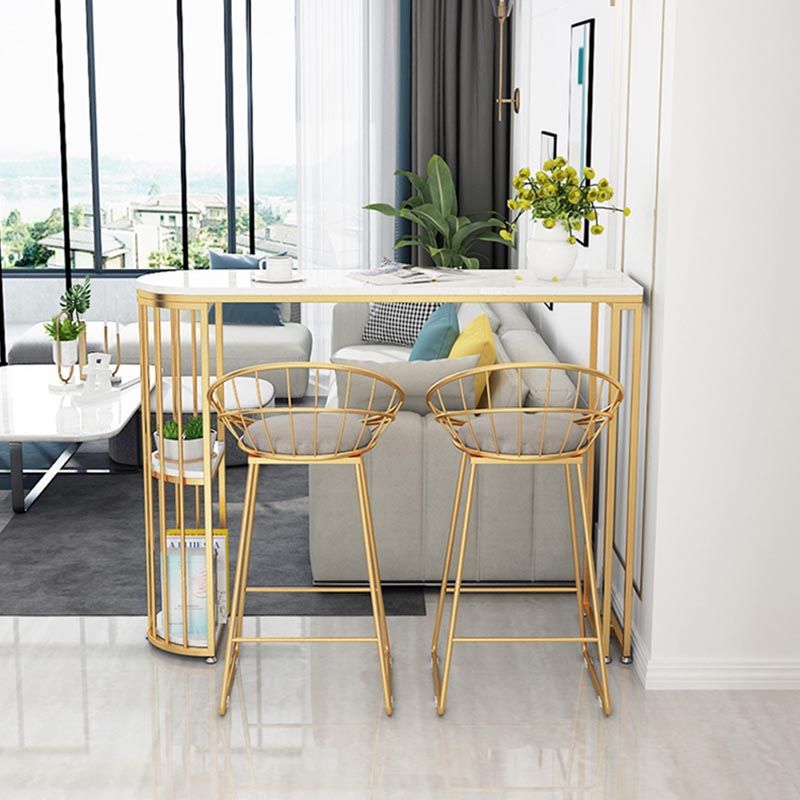 1/3 Pieces Luxurious Irregular Shape Pub Table Set Artificial Marble Top Bar Table Set