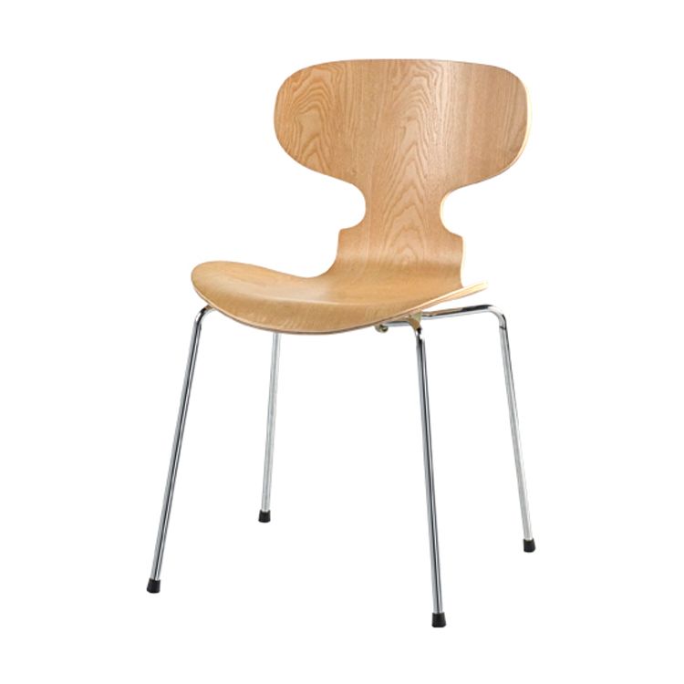 Silla lateral casera contemporánea Silla de comedor tapizada de metal con respaldo sólido