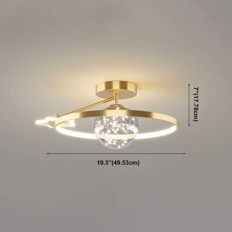 Plafonnier LED doré à éclairage encastré moderne Gypsophila