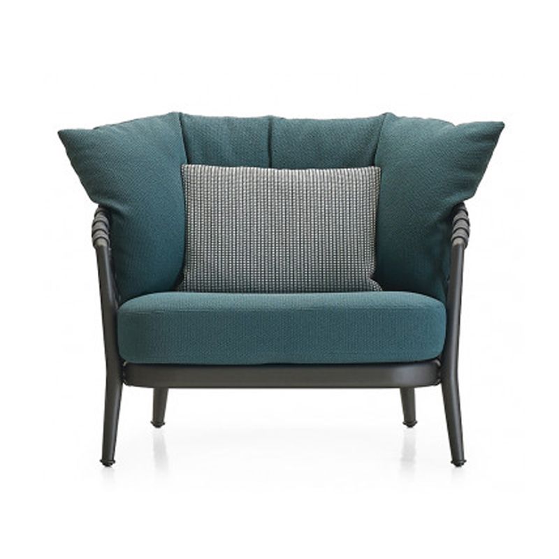 Industrial Metal Frame Outdoor Sofa Water Resistant Patio Sofa