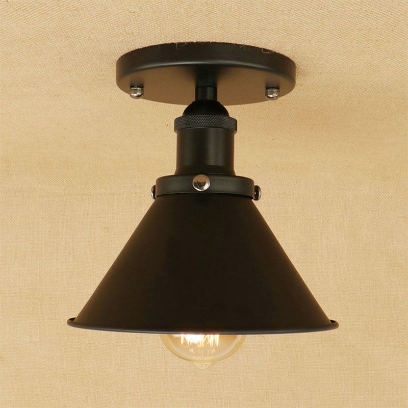 Metaal uitlopende vorm, inbouwarmatuur, industriële stijl, 1 licht, inbouwlamp