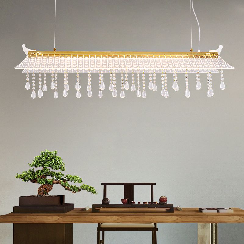 Modern Single Golden Kitchen Island Lighting LED Ceiling Light with Crystal