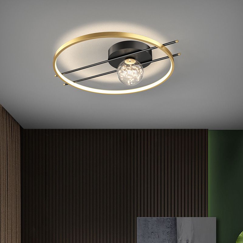 LED SEMI FLUSH MANTEPLA DE MONTAJE DE MONTAJE MODERNA Simplicidad moderna Luz de montaje de techo de lámpara para dormitorio