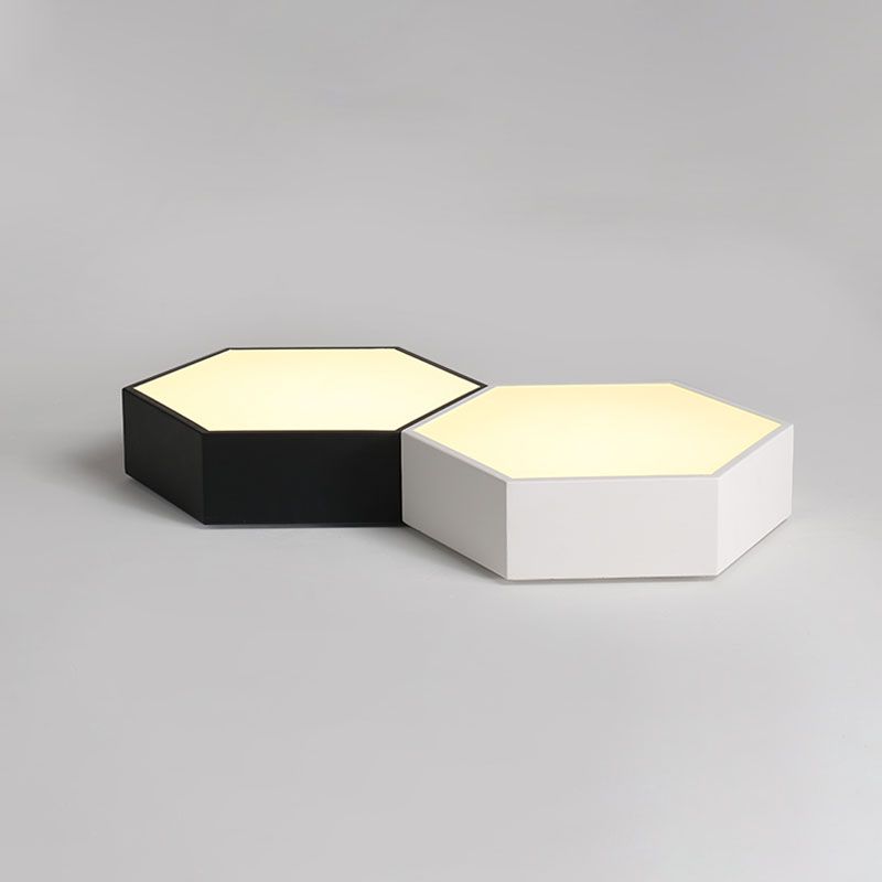 Nordic Hexagon Ceiling Light Colorful LED Flush Mount Light for Bedroom