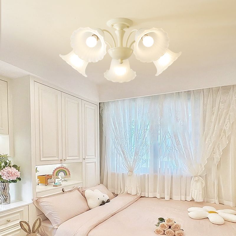 Nordic Flush Mount Light Creative Flush Mount Ceiling Light Fixture with Glass Shade