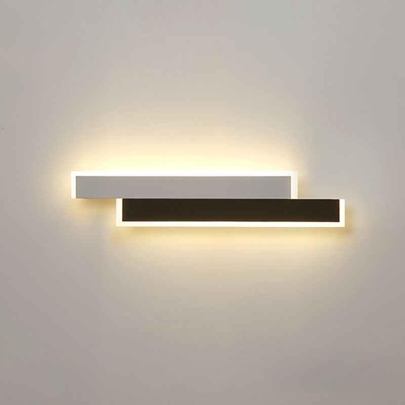 Contemporary Style Linear Wall Light Fixtures Metal 2 Lights Led Wall Mount Lamp
