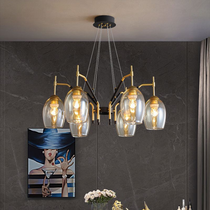 Wineglass Chandelier Light Fixture Vintage Glass Pendant Lighting for Restaurant