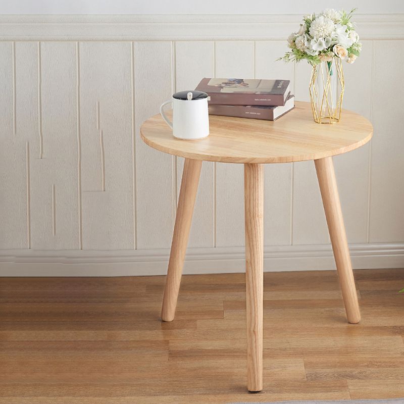Contemporary Style Side End Table Solid Wood Round Sofa Side Accent Table