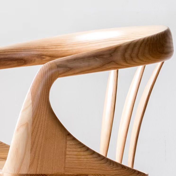 Contemporary Arm Dining Chair Dining Room Solid Wood Dining Chair
