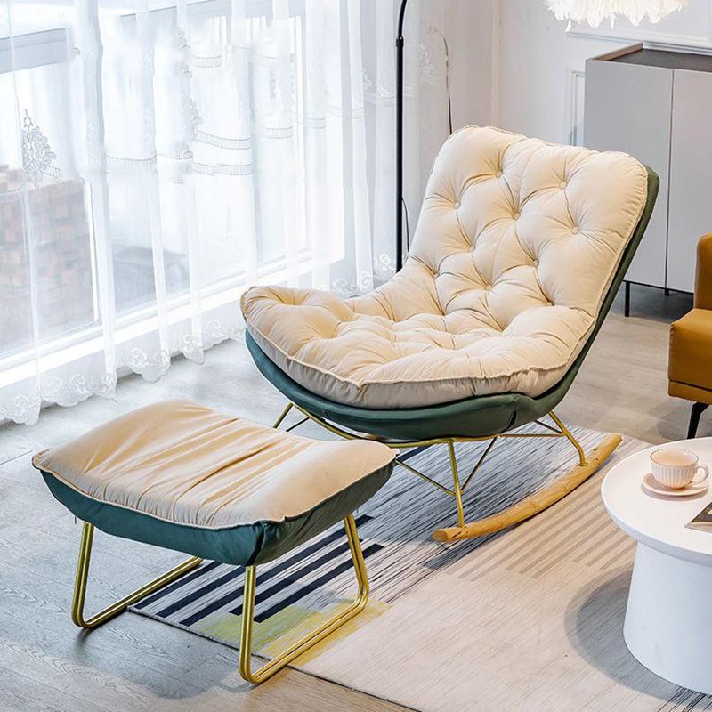 Contemporary Cushions Rocker Chair Metal Frame Spindle Rocker Chair for Home