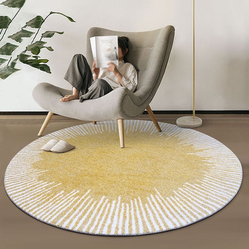 Nordic Stripe Printed Rug Multi Color Polyster Area Carpet Non-Slip Backing Machine Washable Indoor Rug for Bedroom