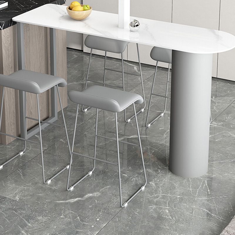Modern 1/5 Pieces Bar Table Set Stone Counter Table with Stools for Living Room
