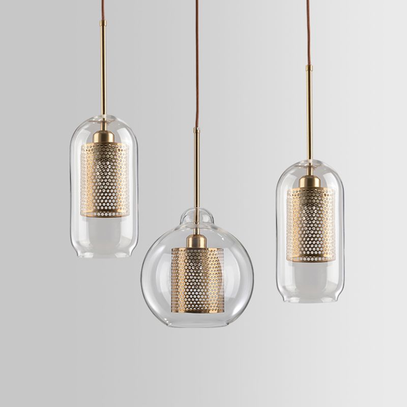 1-Licht-Glas-HABE-Beleuchtungsbehandlung Minimalismus Anhänger Lichtkit für Esszimmer