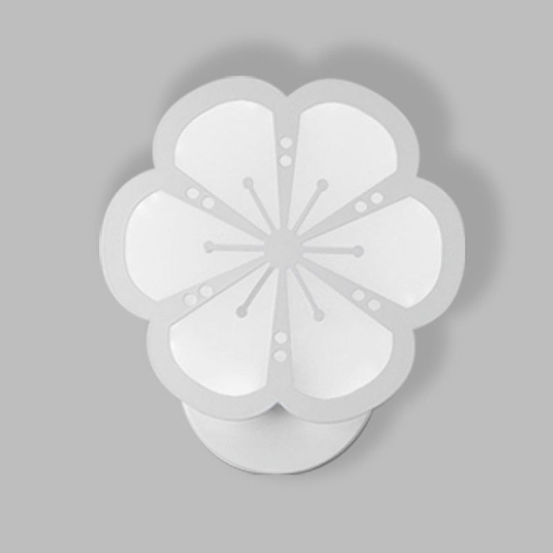 Modern Flower Shape Wall Light Sconces White 1 Light Sconces Light for Living Room